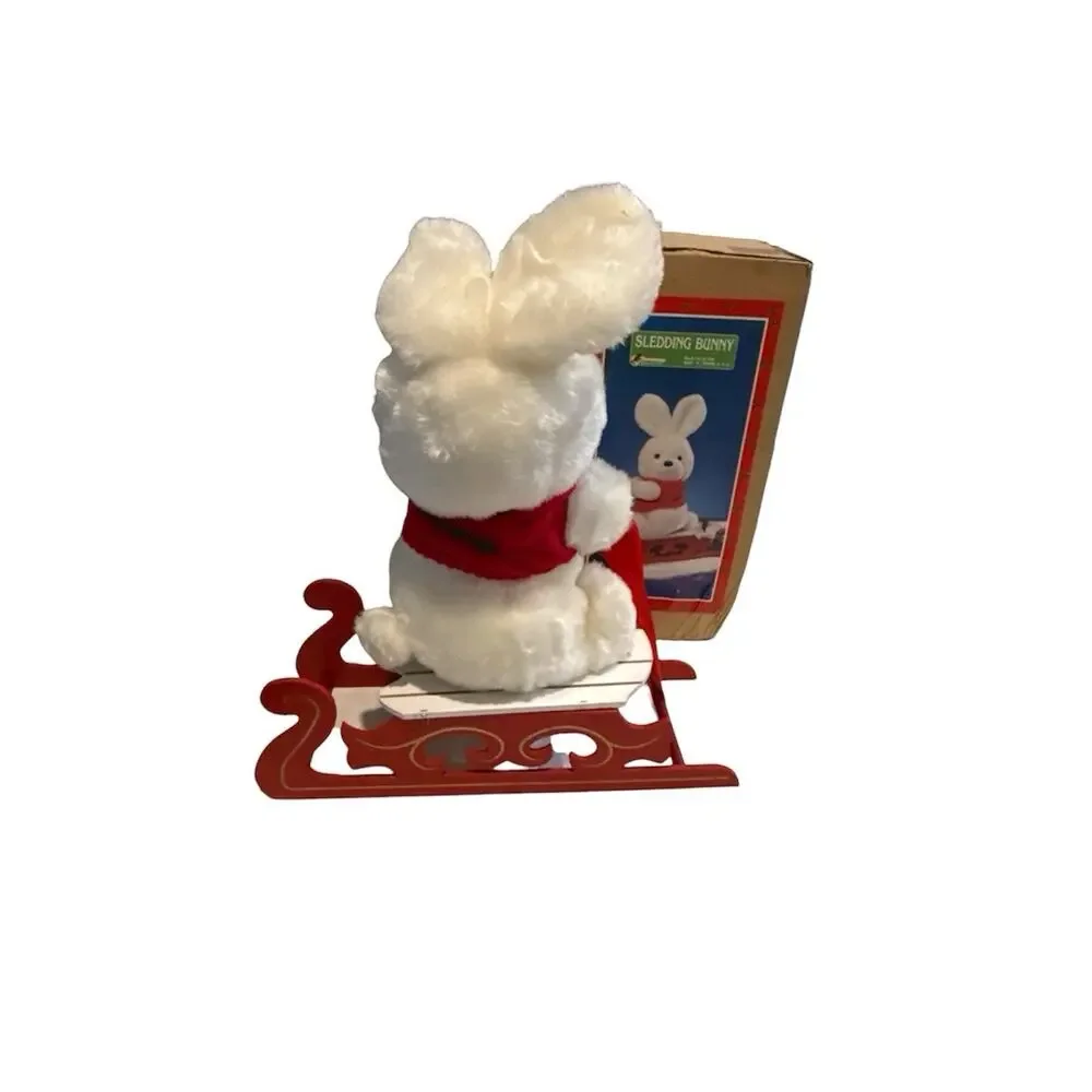 Vintage Sledding Bunny Red Sled 17